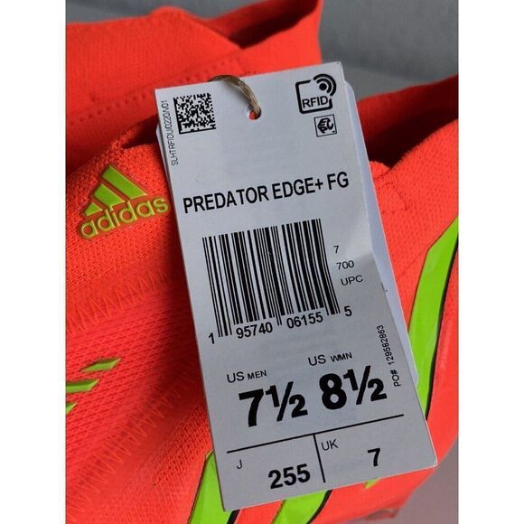 Adidas Predator Edge + FG Soccer Cleats GW1039 Firm Ground Men’s 7.5 Women’s 8.5 - Picture 8 of 13